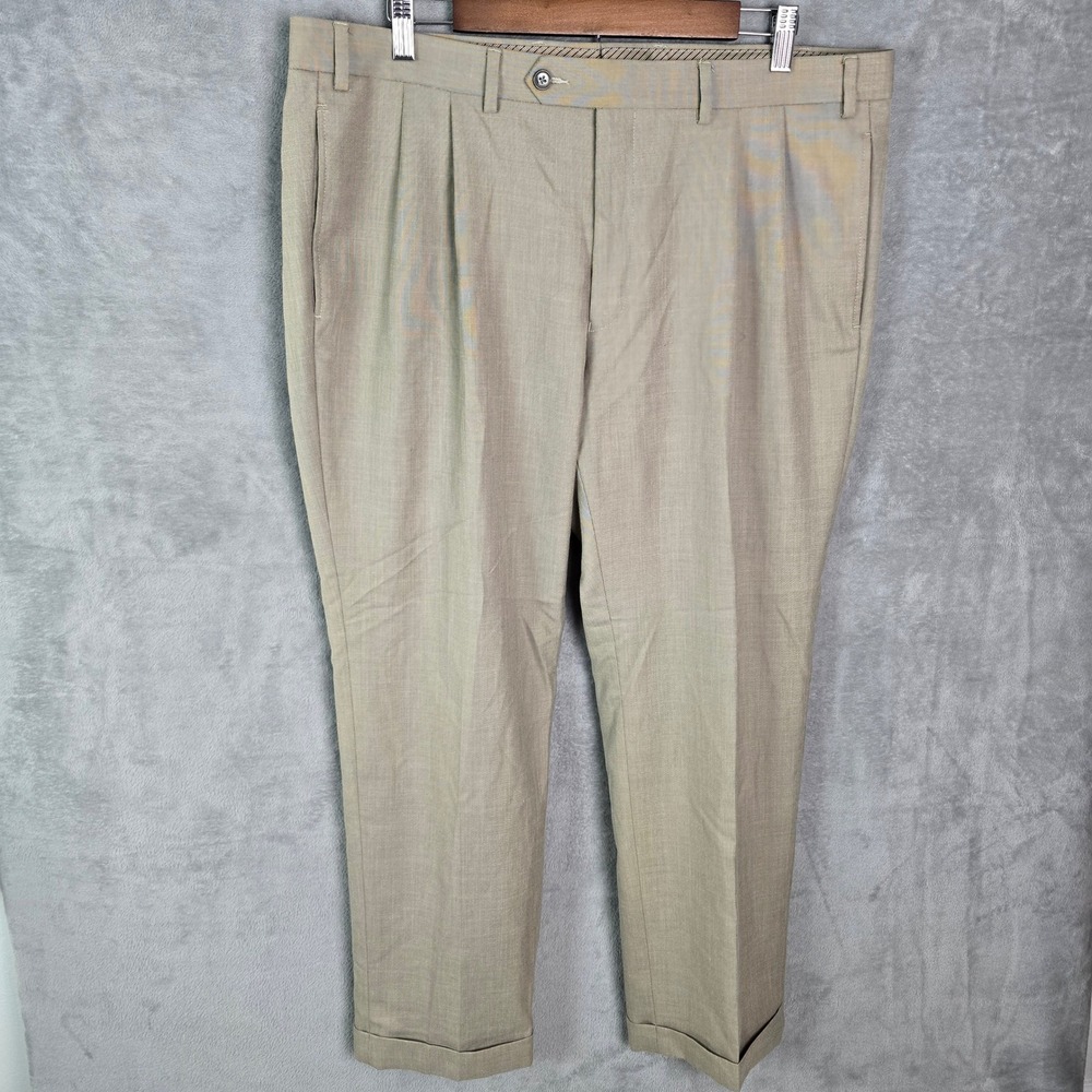 Lauren Ralph Lauren Mens Pleated Dress Pants 38x30 Khaki Tan Cuffed Slacks